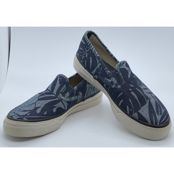 Sperry Topsider Canvas Slip-On Sneakers B14-61432 Women's Size 6 Men's Size 4.5 - Picture 1 of 8